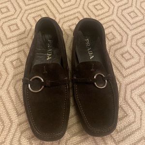 Prada suede loafers